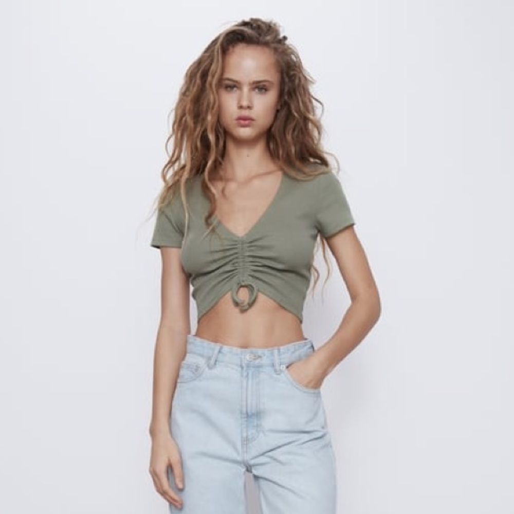 Zara Gathered Crop Top SS20